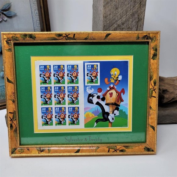 Sylvester & Tweety Pane of Ten (1998) Stamp Framed - Picture 3 of 4